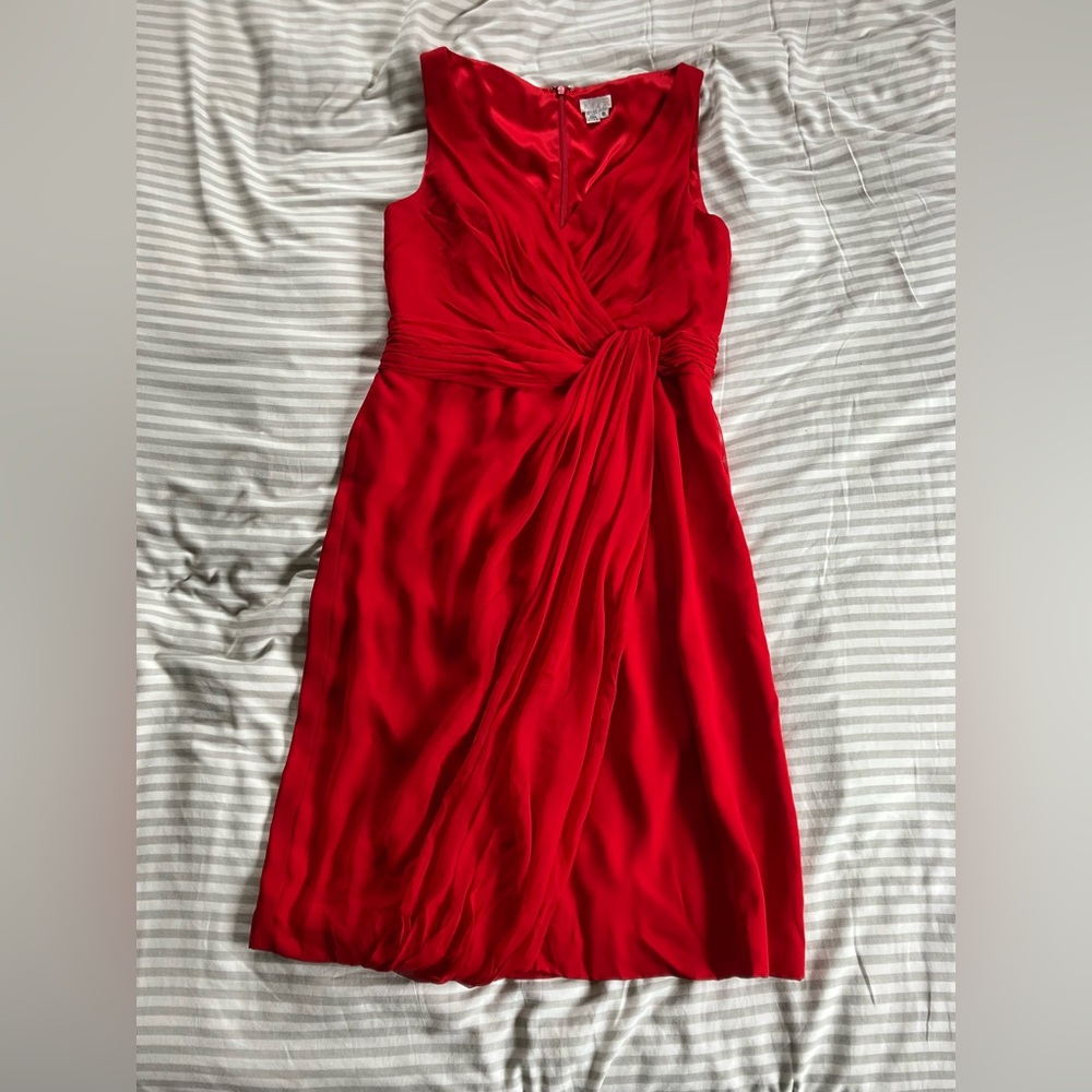 Red Silk Melinda Eng Cocktail Dress